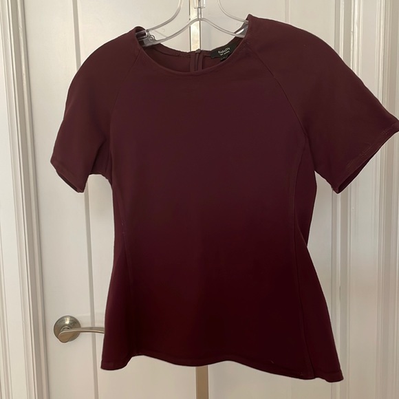 Aritzia Babaton Peplum Top Maroon Sz XS - Picture 1 of 7